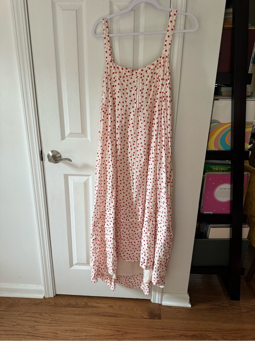 Vintage J Crew Red Polka Dot Sleeveless Maxi Dress - Women's